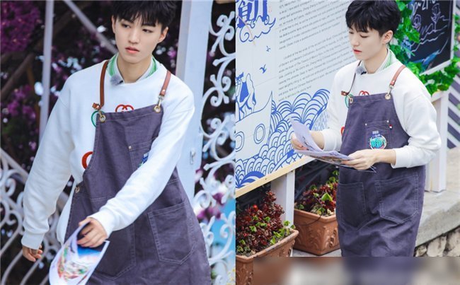 李易峰|蔡徐坤穿围裙,李易峰穿围裙,王俊凯穿围裙,看到邓伦不厚道地笑了