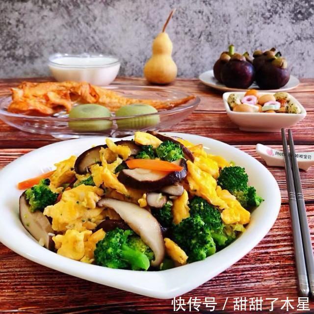 防癌抗癌|西兰花香菇炒蛋,色香味俱全的营养佳品