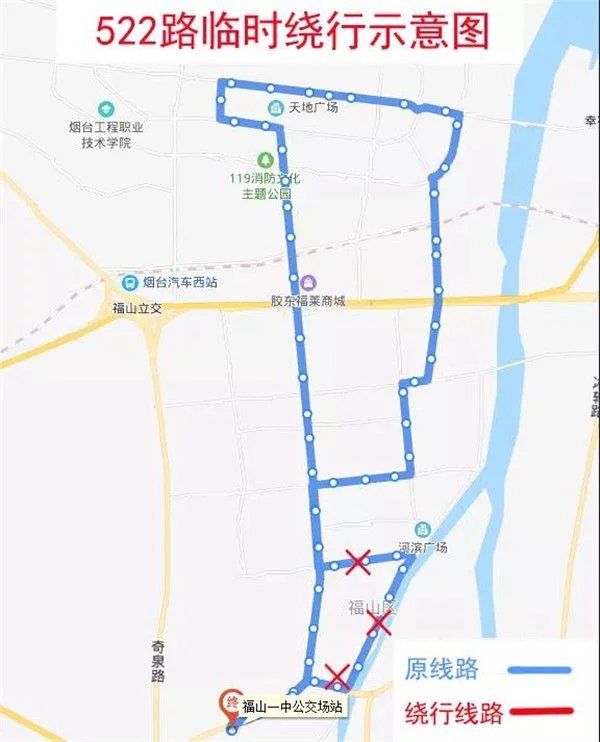 直行恢复原|烟台多个公交线路绕行方案公布 涉及7条道路46条线路