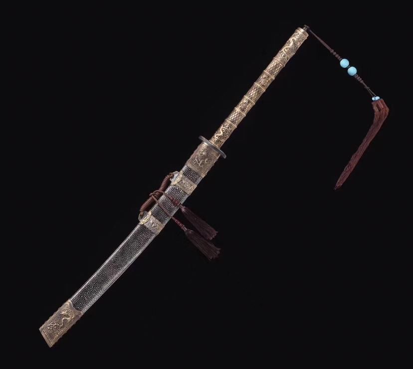  百炼钢|康熙战刀，手工百炼钢锻造，纯铜装