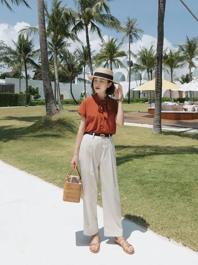阔腿裤搭配|阔腿裤尽量别配T恤，真正有见识的女人，在穿这些高质感上衣