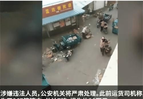  货车|货车拉10吨猪肉翻车，被抢得只剩3吨不到，车主：大爷连车门都拉走了！