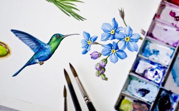  全职|一位全职妈妈喜欢疯狂画画，教你画水彩花卉