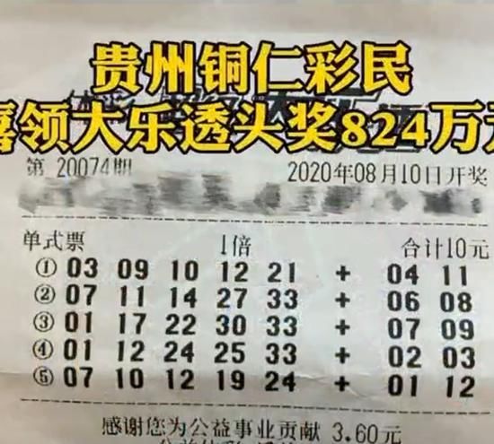 中奖者|10元命中824万，贵州彩民领走百万大奖，头套装备齐全