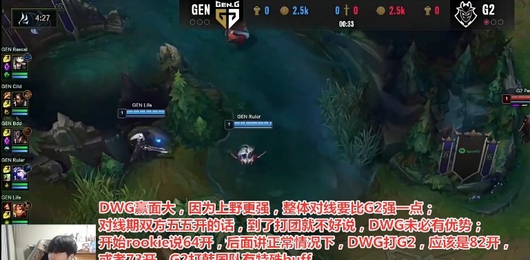 真敢|S104强赛DWG和G2几几开rookie给出答案，真敢说不怕被冲吗