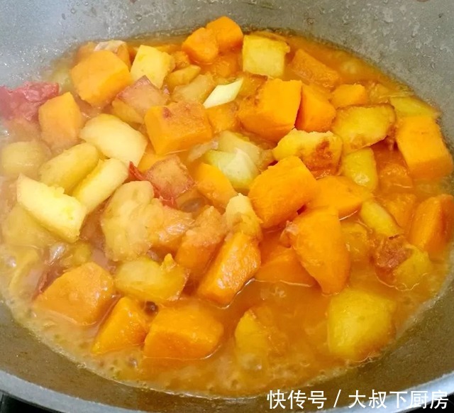 土豆|秋天到,南瓜俏!大叔教你南瓜炖土豆,香糯绵软,简单易学,好吃