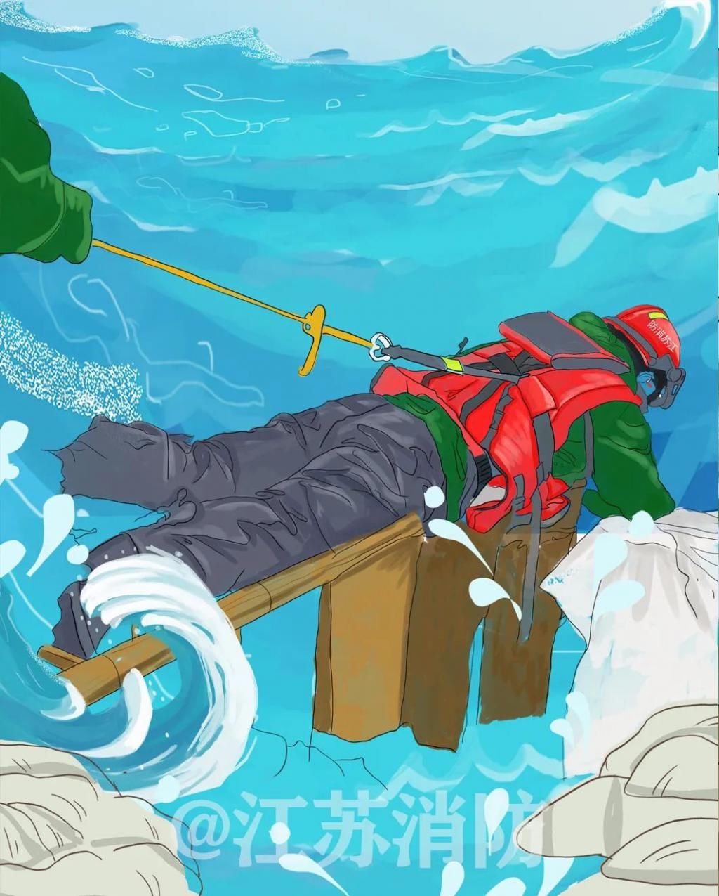 消防指战员|走心了,9幅插画致敬最美火焰蓝