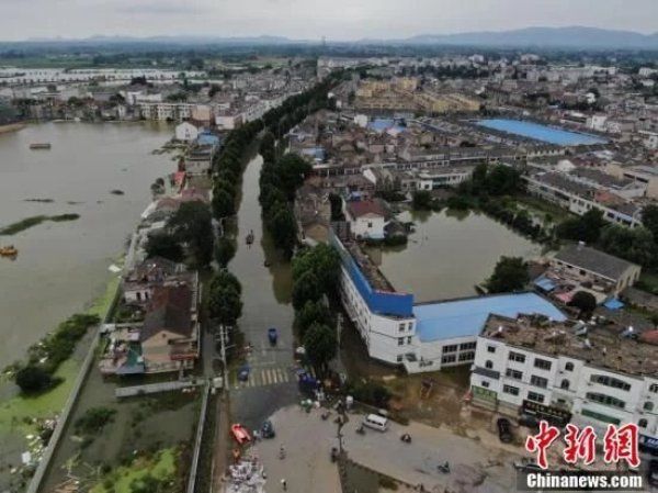 皋镇部分房屋被淹没|安徽巢湖柘皋镇被洪水围困