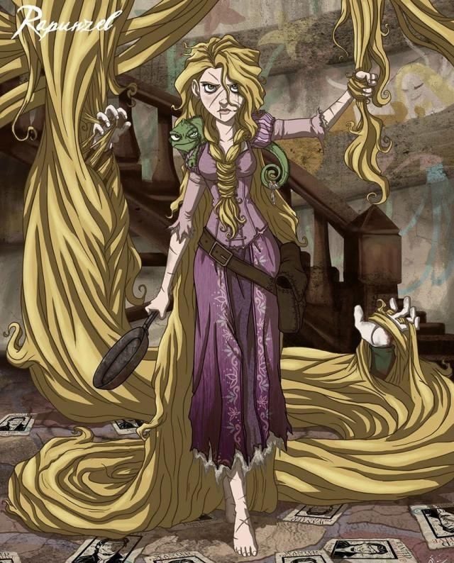  迪士尼|迪士尼公主变成恐怖“怪物”，丧尸让人害怕，吸血鬼画风妖娆！