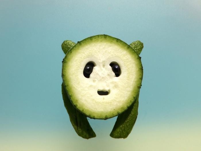 熊猫|丝瓜熊猫、菜叶鸵鸟……男子用蔬菜创造“动物世界”