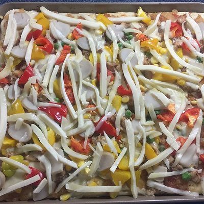  披萨|火腿鸡丁时蔬披萨