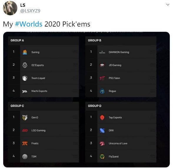 D组|国外解说预测小组赛，TES和DWG依旧头号热门，LGD不被看好